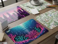laminated placemats on a table