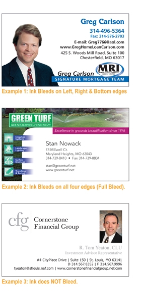 Bleed on business cards