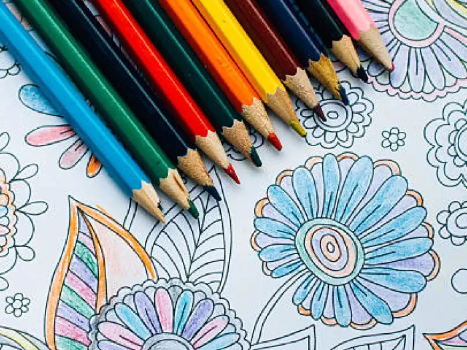 colored pencils, coloring book