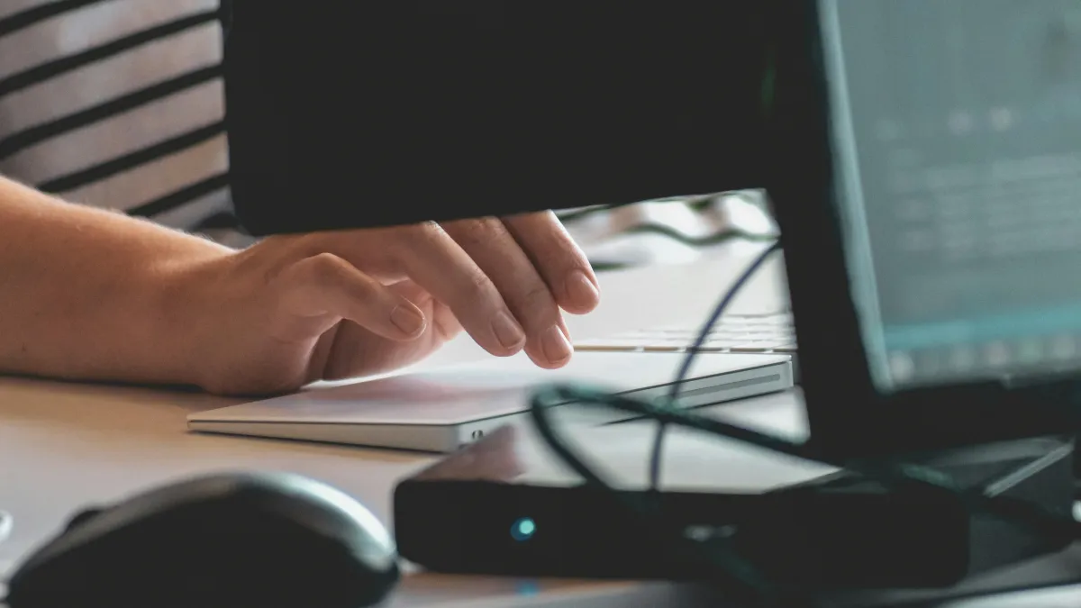 a person using a laptop