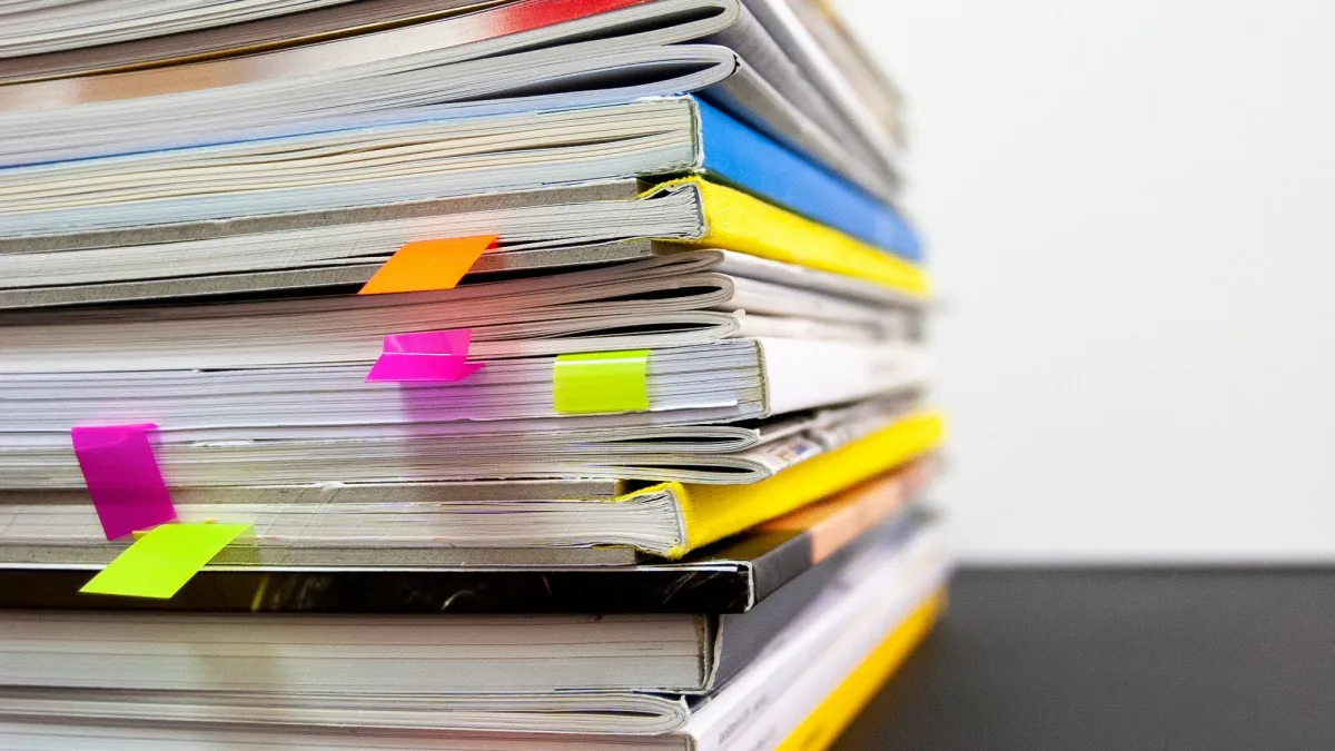 a stack of files