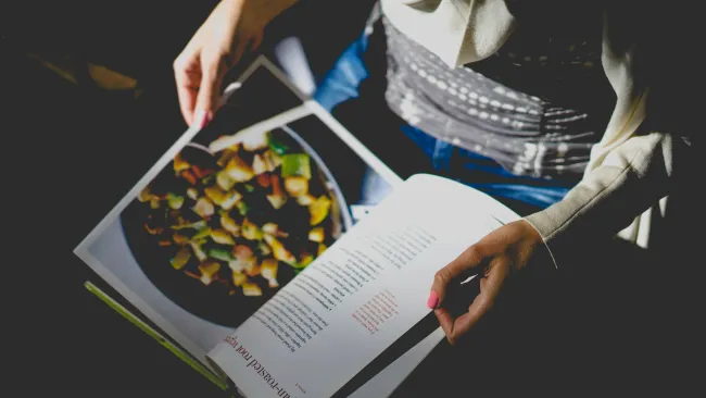 reading a cookbook