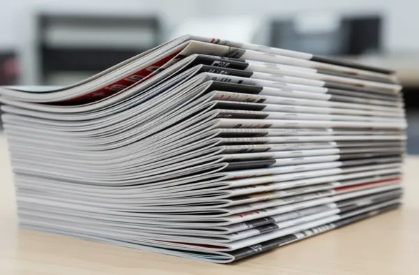 Stack of saddle stitched books